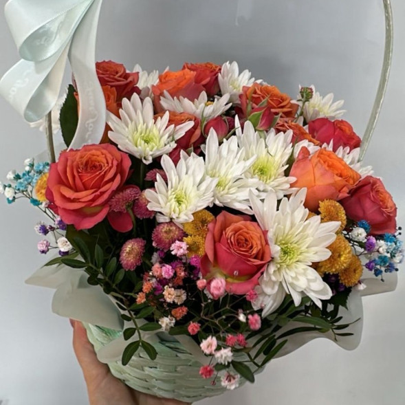 Композиция в корзине «Оранжевое настроение»  в Евпатории