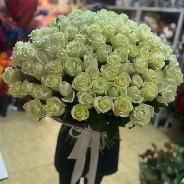 Букет 201 белая роза   в Евпатории